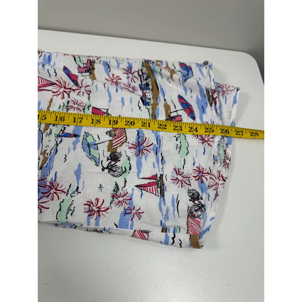 Kim Rogers Women's Tank Large Linen Sleeveless Beach Print Travel Vacation - Picture 10 of 10
